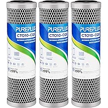1 Micron 2.5" x 10" Whole House CTO Carbon Water Filter Cartridge Replacement for Under Sink Water Filter System, Dupont WFPFC8002, WFPFC9001, FXWTC, SCWH-5, WHEF-WHWC, WHCF-WHWC, AMZN-SCWH-5,3Pack