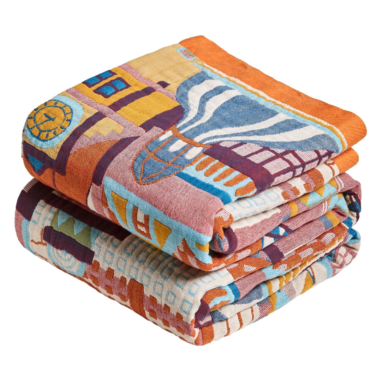 LUTBM Boho Throw Blanket for Couch 50"x60", Cotton Decorative Bed Throws