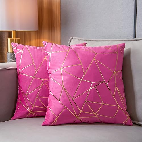 YONGLIU Fundas decorativas de terciopelo para cojines (2 unidades), ultra suaves ideales para Navidad, sofá, dormitorio, automóvil