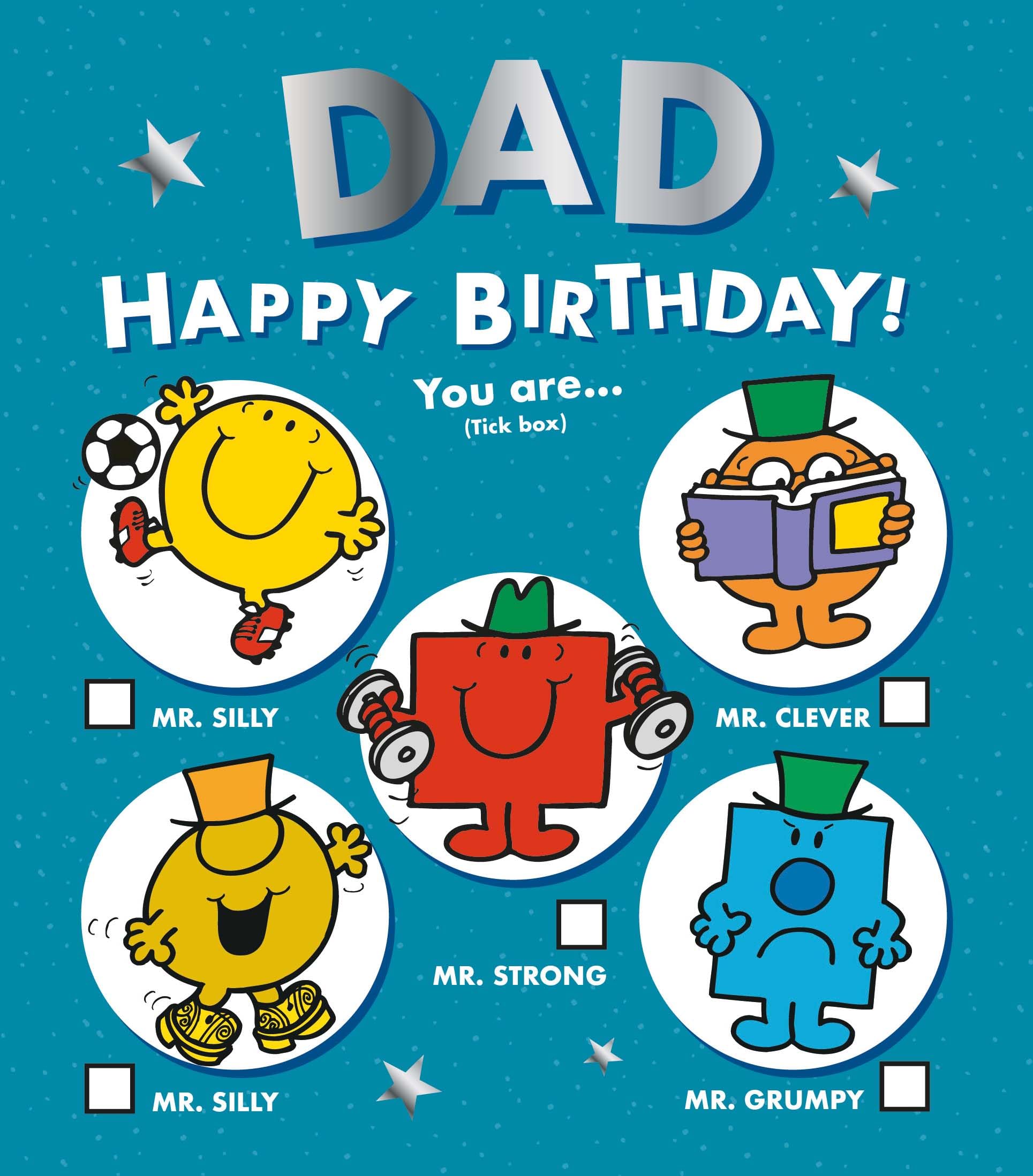 MR MEN AND LITTLE MISS DAD BIRTHDAY CARD