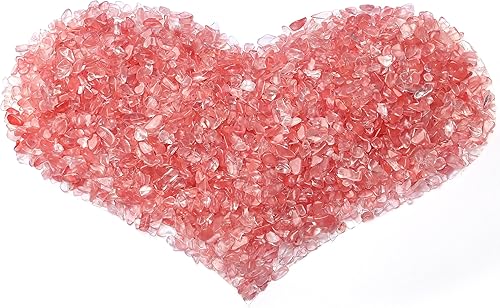 MAIBAOTA Chips de cristal de sandía natural a granel de 1 libra, pequeñas piedras rodadas trituradas, piedras decorativas para relleno de jarrones,