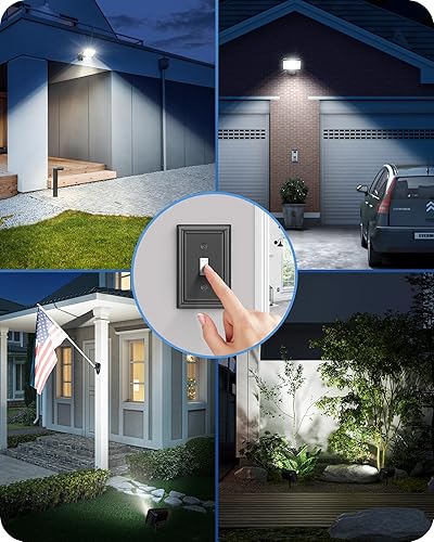 Miniatura 7 de EDISHINE Luz de inundación de 46 W, luz de inundación LED de 6800 lm al aire libre, IP65 impermeable, 5000K luces de seguridad LED para patio