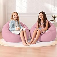 Vista 48 de Homguava Silla de Puf de 2 Pies: Pufs de 2' con Espuma de Memoria Rellenos, Cómodas Sillas de Puf Redondas con Funda de Terciopelo Holandés - Rosa