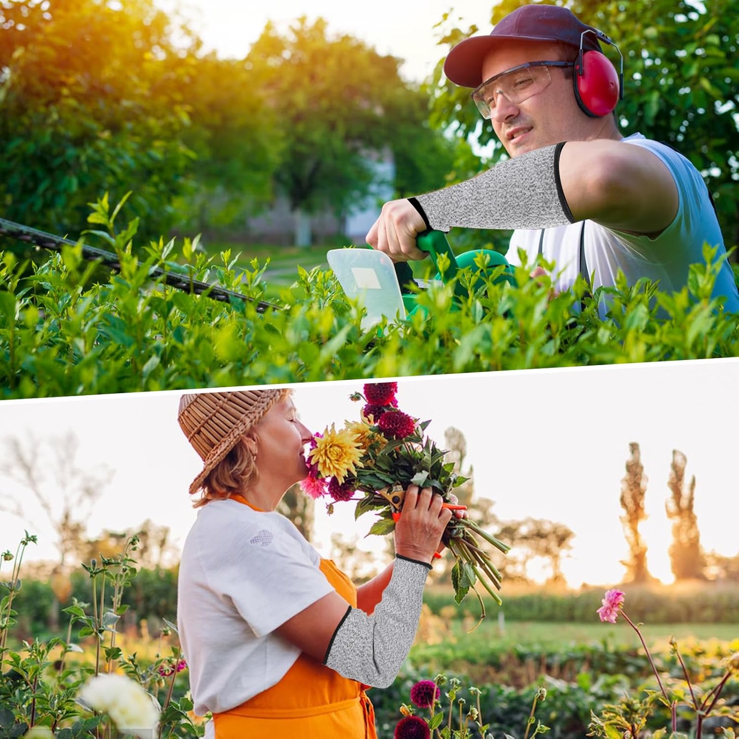 2 Pcs Arm Protectors for Thin Skin and Bruising, Cut Resistant Sleeves, Safety Arm Sleeves, Soft Arm Guards for Biting Gardening Kitchen Farm Work (Straight) - Image 6