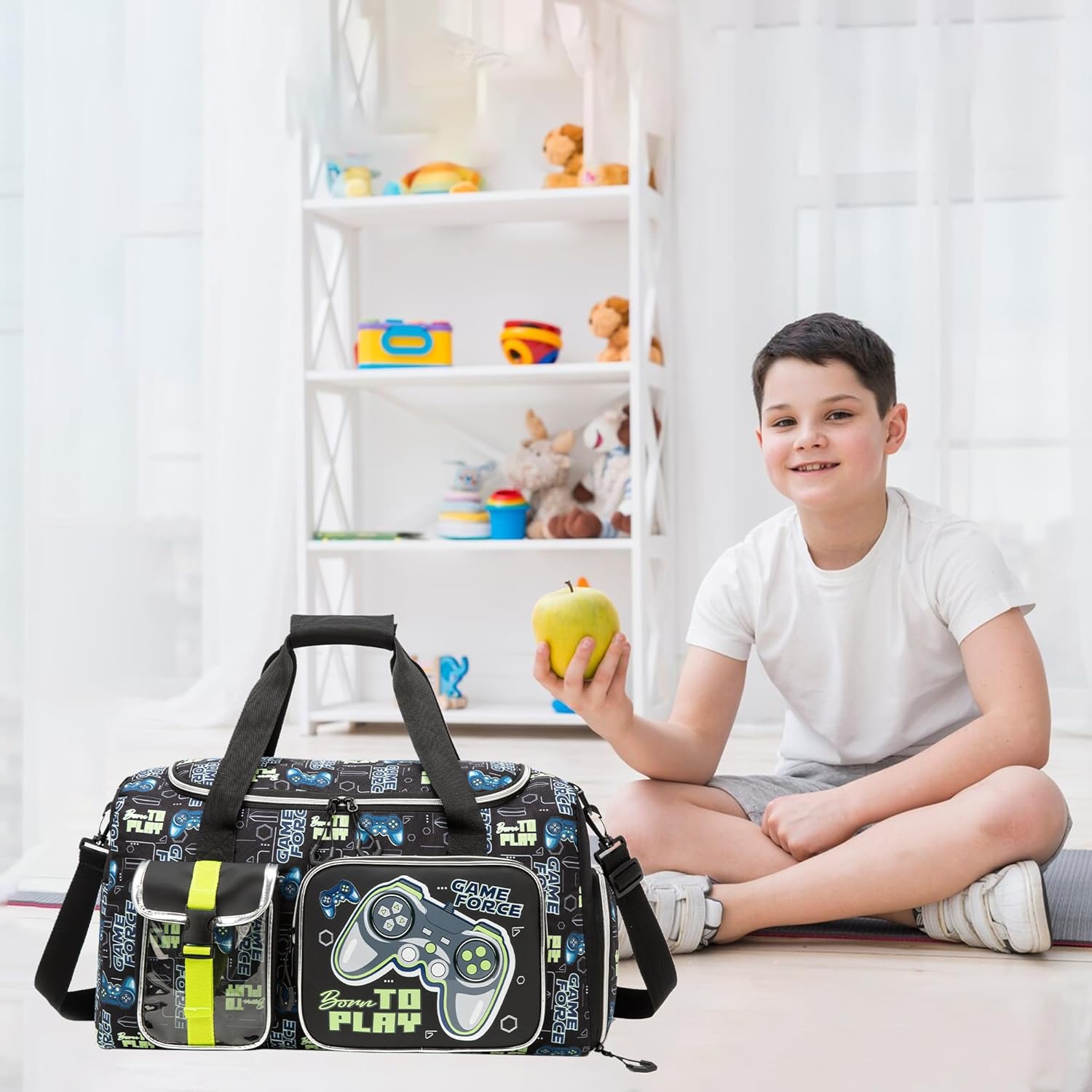 Kids Duffle Bag Boys Travel Bag for Kids Overnight Weekender Bags Sleepover Bags for Boys Gym Bag with Shoe Compartment - Image 7
