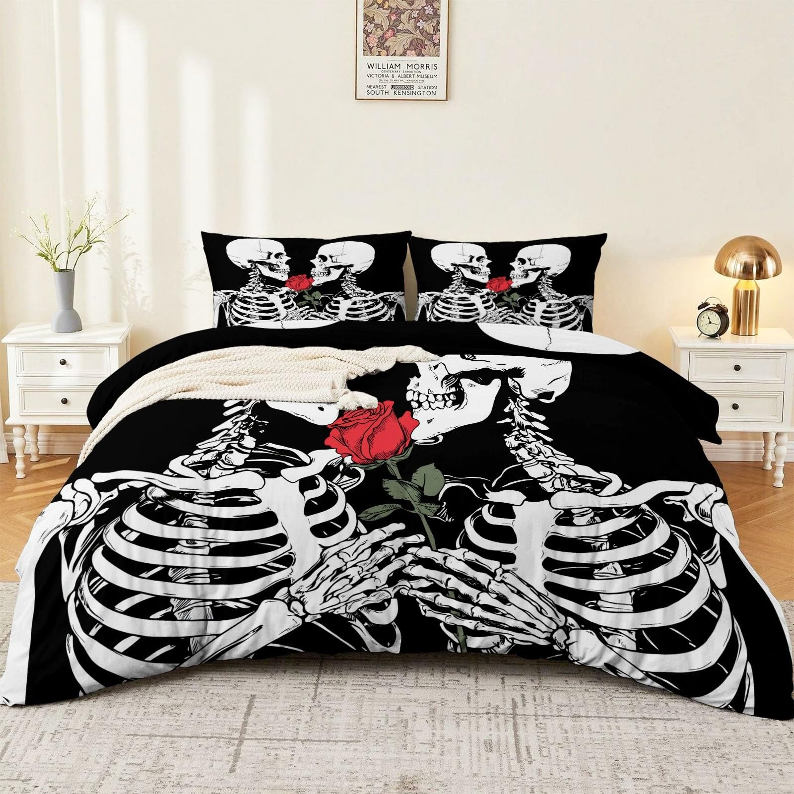 Housse de couette gothique facile d'entretien pour grand lit adulte