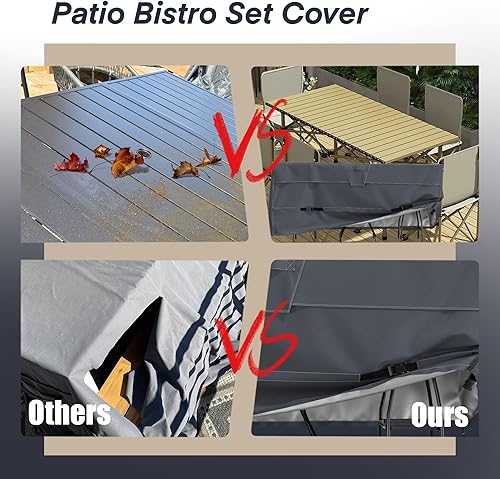 Miniatura 4 de Juego de funda para patio bistró, funda para juego de bar al aire libre de 49 pulgadas, resistente al agua, protección para todo tipo de clima,