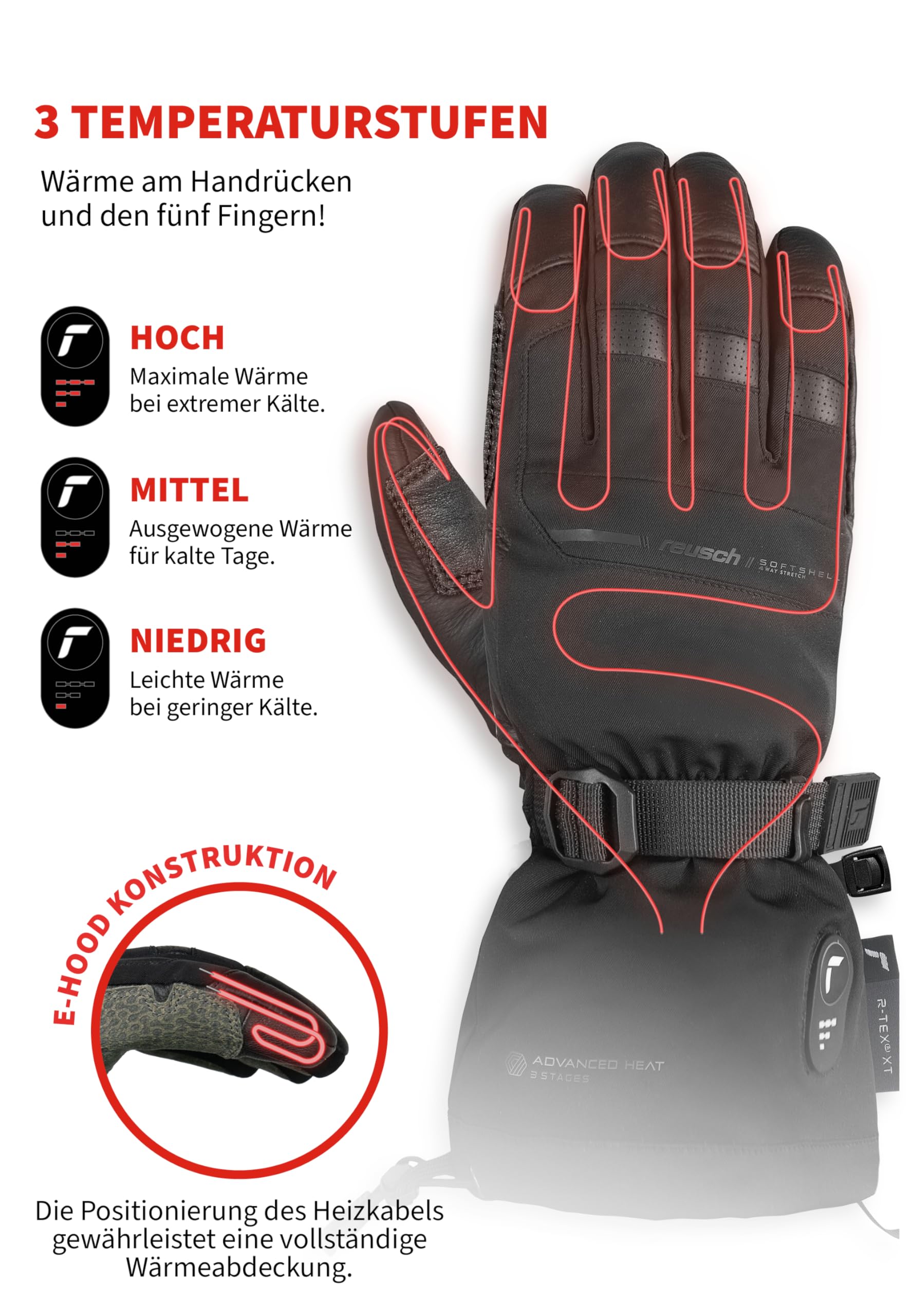 Reusch beheizbare Skihandschuhe für Herren & Damen | touchscreenfähig