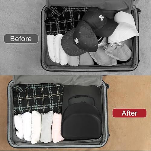 Miniatura 35 de Funda rígida para gorra de béisbol, funda de viaje con correa ajustable para el hombro, funda para 12 gorras de béisbol, perfecta para viajes y Negro