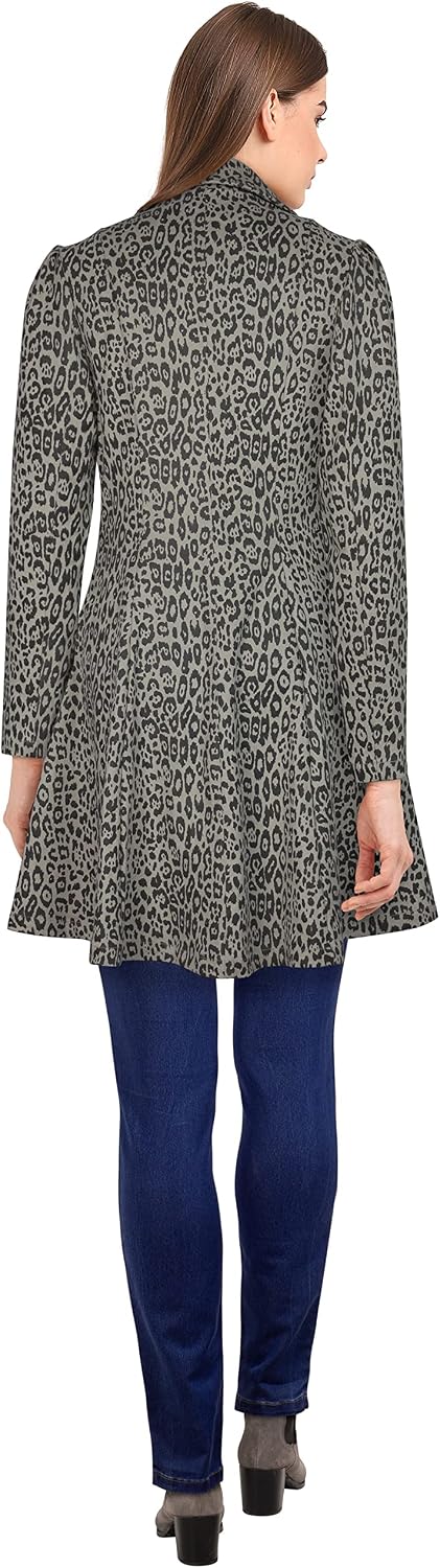 CHIC STAR Womens Leopard Suede Trench Coat