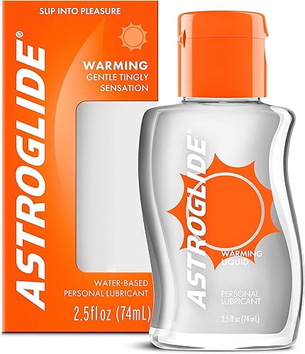 Astroglide Lubricante personal de calentamiento 25 onzas  Lubricante a base de agua para hombres y mujeres  Proporciona una sensación de