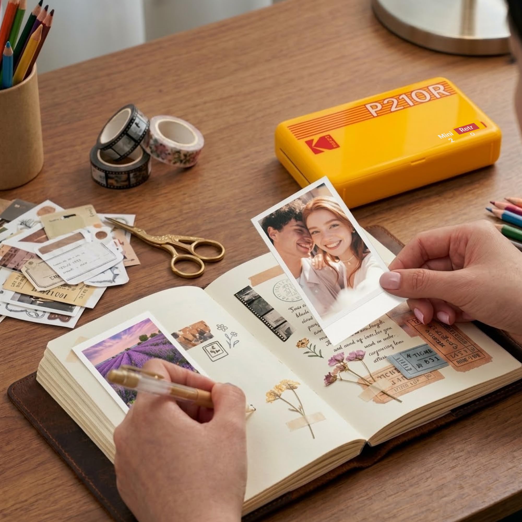 KODAK Mini 2 Retro 5,3 x 8,6 cm Tragbarer Fotodrucker Bluetooth Smartphone Drucker 4PASS Farbsublimation