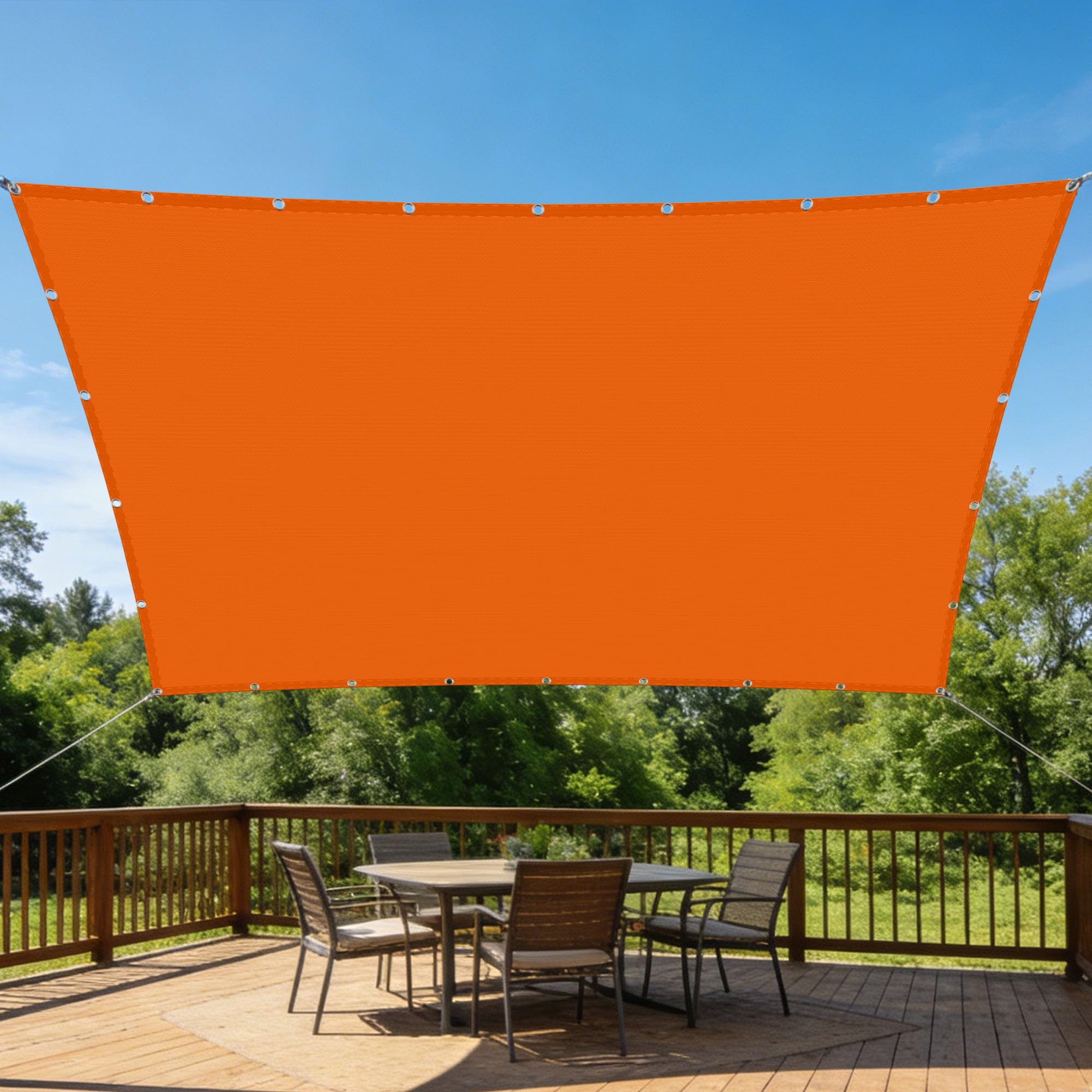 Voile d'ombrage avec œillets bâche orange imperméable extérieur