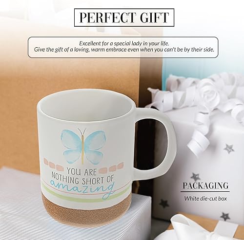 Miniatura 3 de Pavilion Gift Company - You Are Amazing - Taza de cerámica de 16 onzas con fondo esmaltado arenoso, mariposa