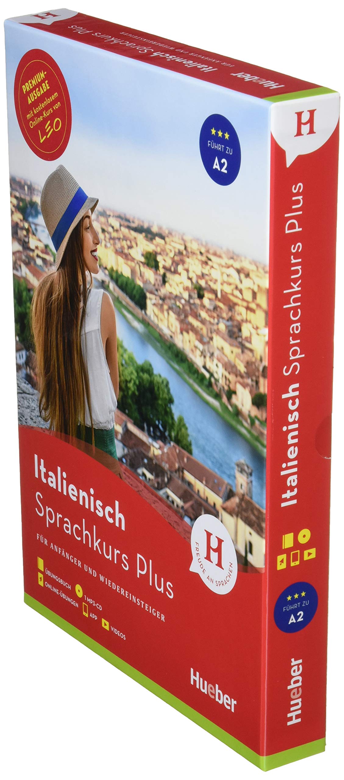 Hueber Sprachkurs Plus Italienisch – Premiumausgabe: Für Anfänger und Wiedereinsteiger / Buch mit Audios und Videos online, Online-Übungen und LEO-Onlinekurs