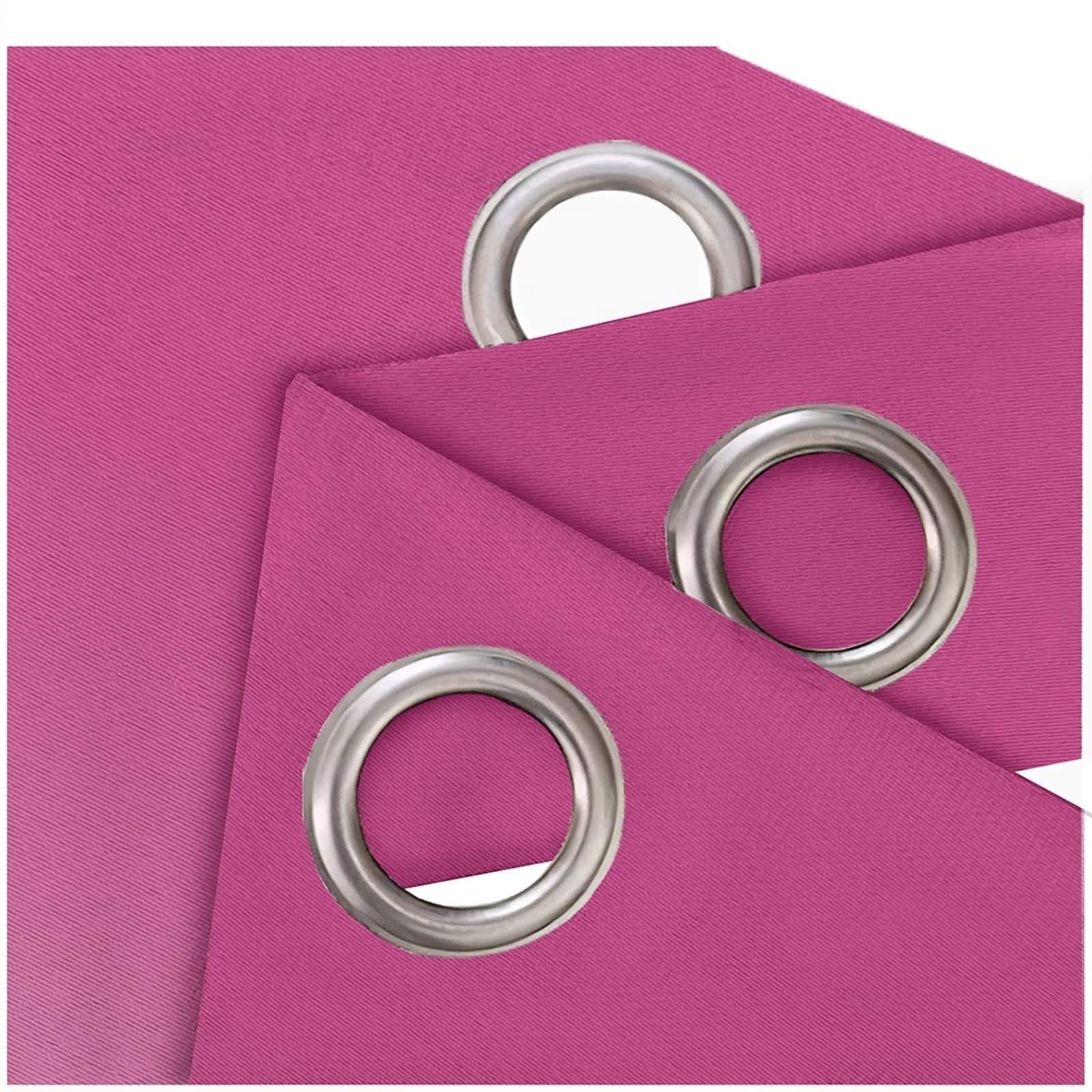 Daesar Rideau Lot de 2, Rideau Fenetre Chambre 132x138CM Fenetre Rideau Couleur Unie Dégradée Rideau Chambre Rose Polyester