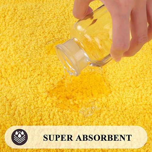 Miniatura 7 de SHACOS Juego de 2 alfombras de baño súper suaves de 20 x 32 + 16 x 24 pulgadas, antideslizantes, de microfibra, lavables, absorbentes, de felpa,