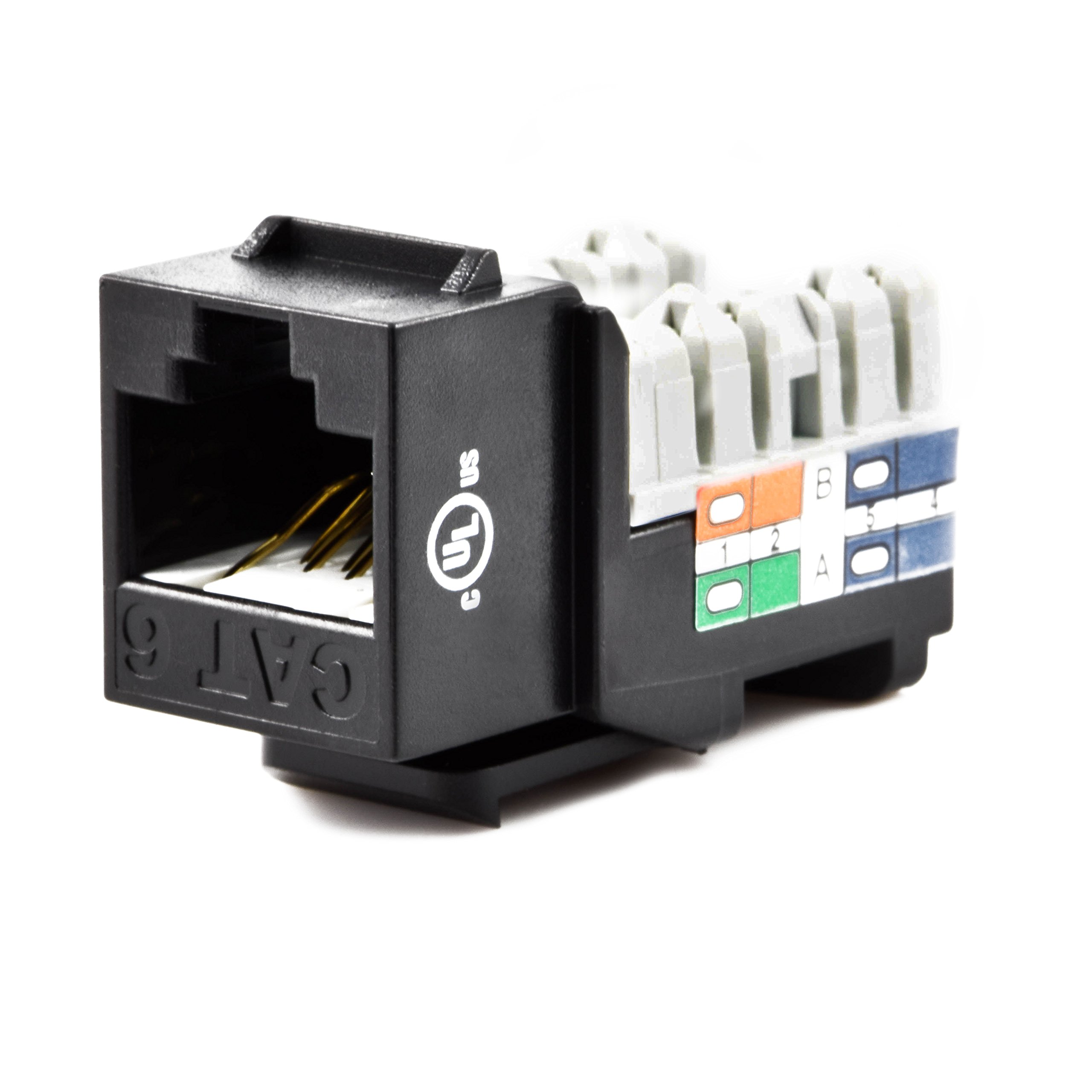44-678C6-BK CAT6 RJ45 Keystone Punch down Jack, Black