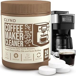 Coffee Maker Cleaner and Descaler Tablets 24-Pack, Residue-free, Compatible with Nespresso, Ninja, Multi-cup, Single-serve, Delonghi, Espresso Machine, Keurig, Coffee Pot Cleaner Cleaning Tabs