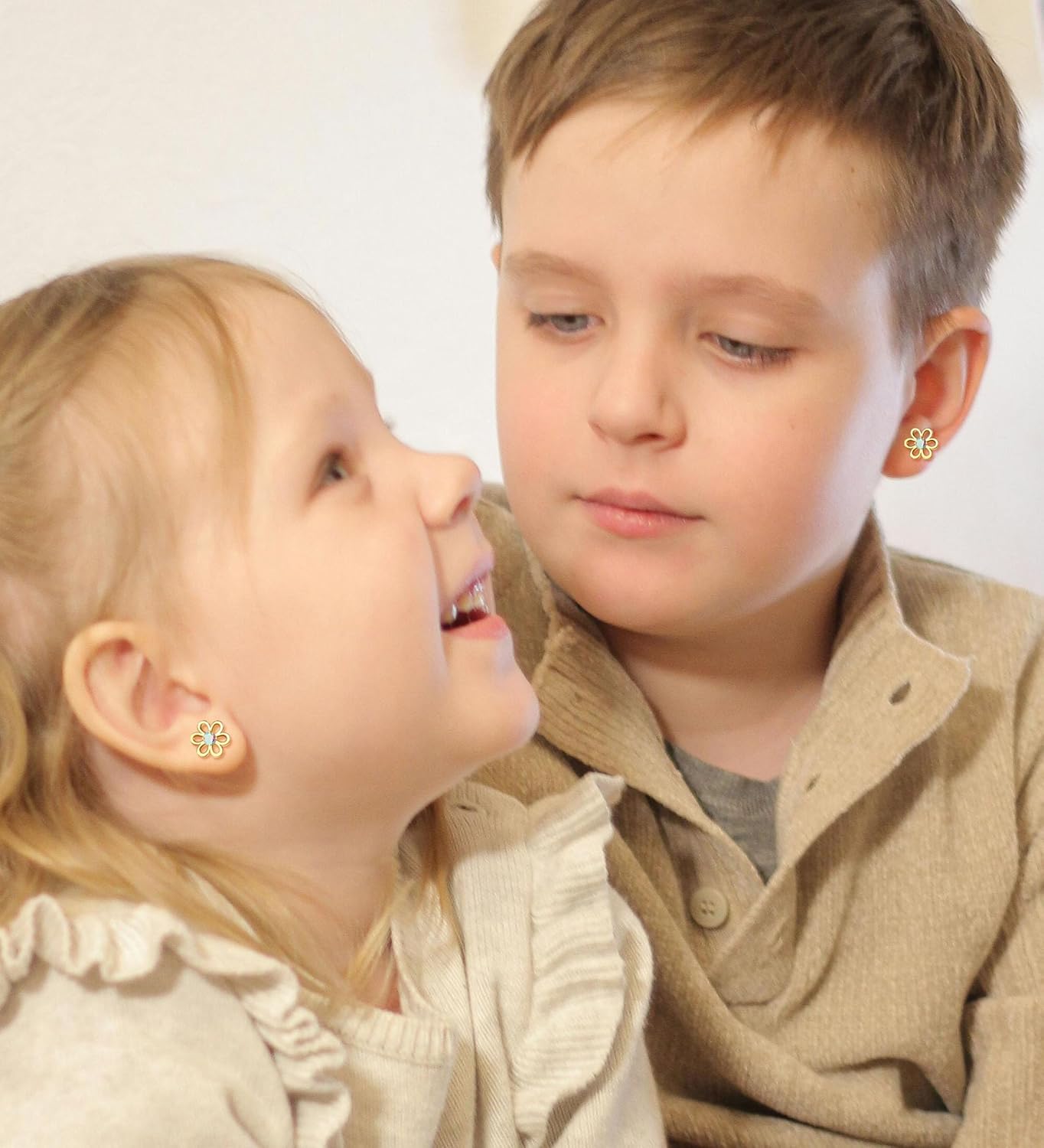 G23 Titanium Earrings for Girls 14k Gold Hypoallergenic Flat Back Earrings for Sensitive Skin Cartilage 20G Screw Back Star Heart Flower Stud Earrings for Women - Image 7