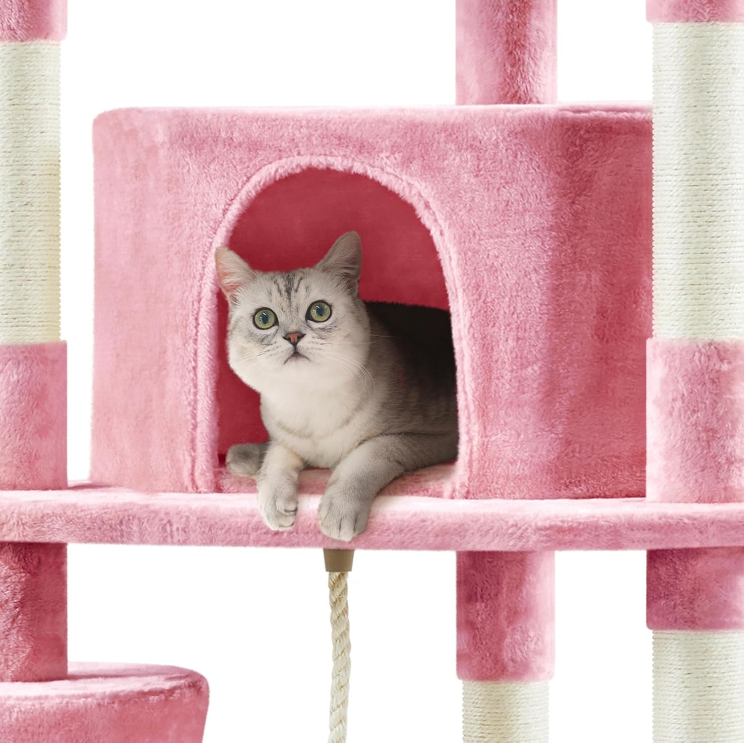 Topeakmart Large Cat Tree Multilevel Cat Tower for Indoor Cats with Scratching Posts, Condo Cat Furniture Activity Center Cat Play House