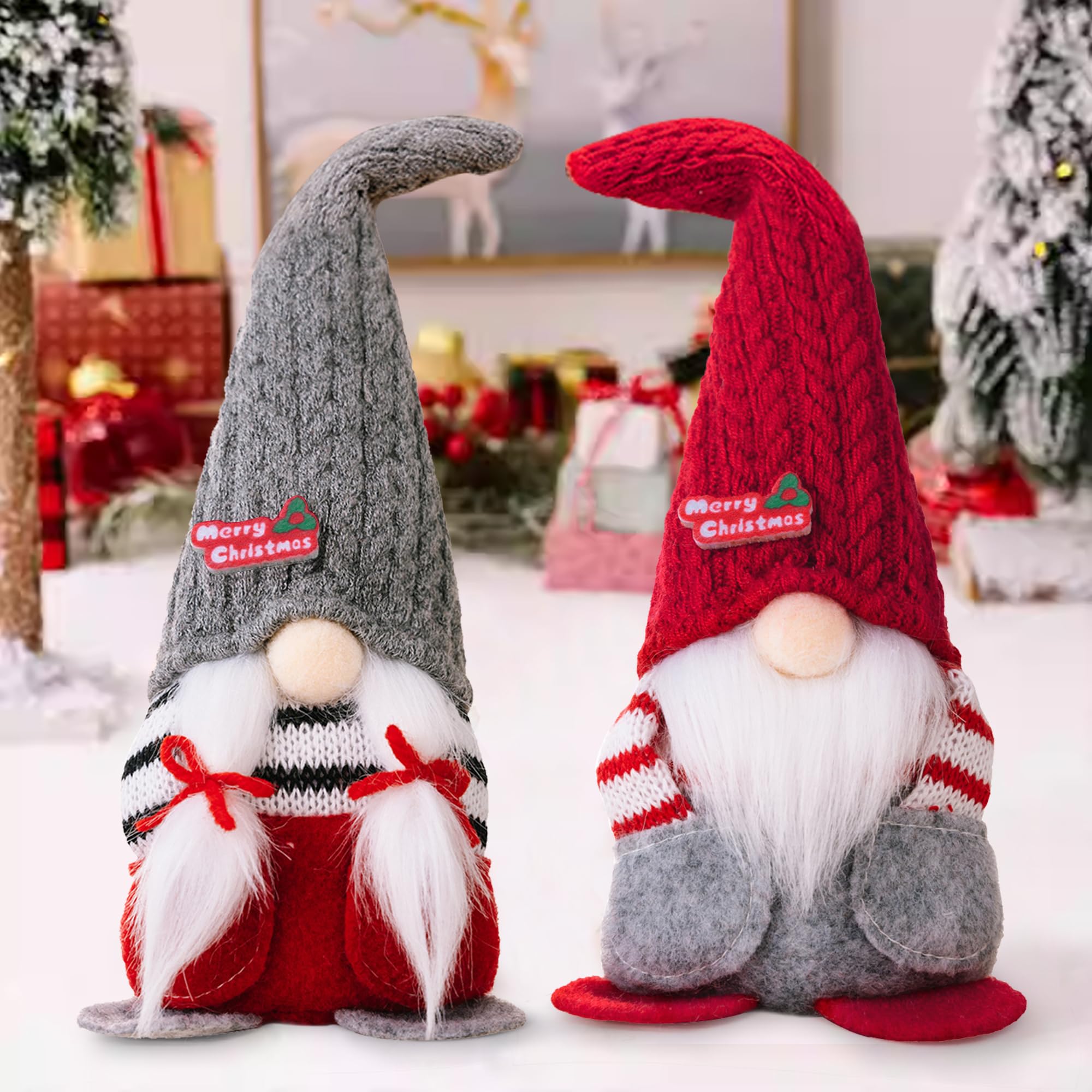 Weihnachtswichtel Plüschfigur 23cm - Niedlicher Weihnachtszwerg Mit Geweih, Deko Für Zuhause