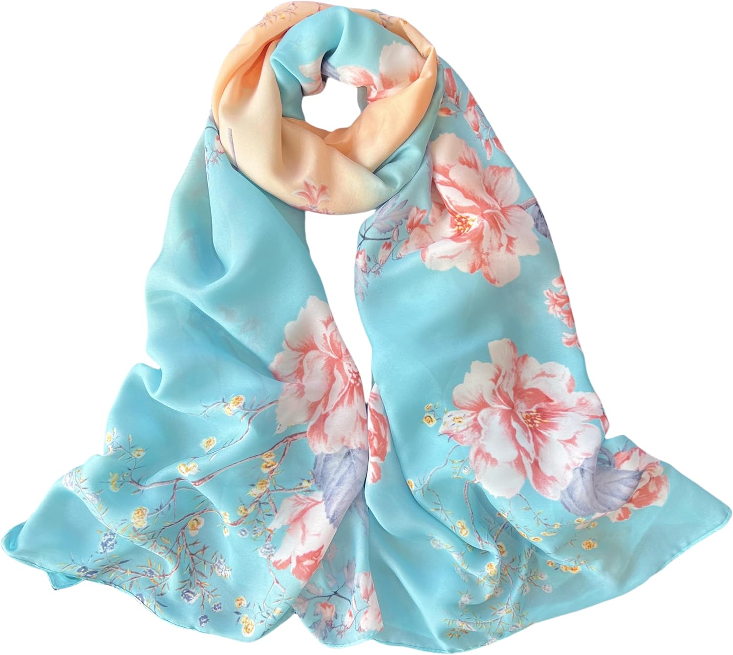 Sciarpa Donna 180x90cm In Seta Artificiale - Motivi Carrozza E Fiori - Foto 6