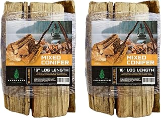 2 Pack Firewood - 12” Logs, Aromatic & Easy to Light - Great for Indoor/Outdoor Fireplaces, Chimeneas, and Small Wood Stoves (Mixed-Conifer 0.75 cf)