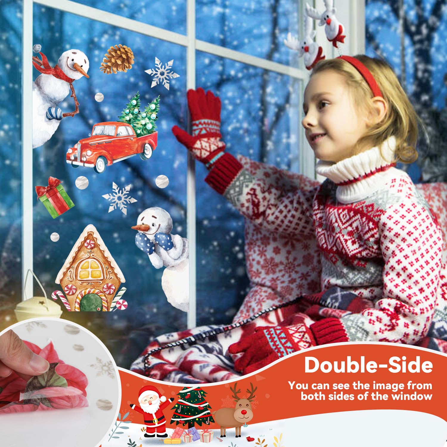 Amazon.co.jp: DERAYEE クリスマスステッカー 静電気シール 剥がせる