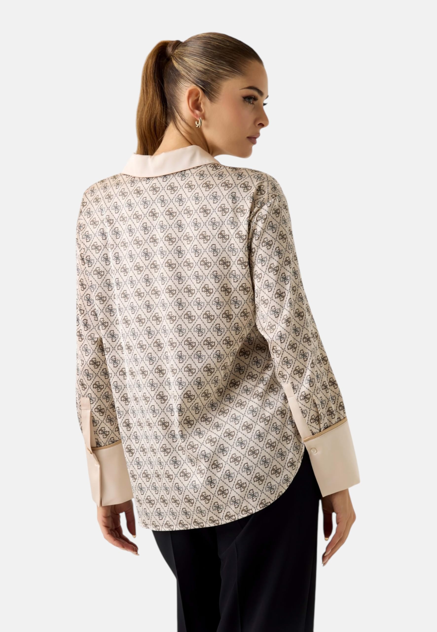 GUESS Camisa ecológica de manga larga Alexandra para mujer
