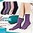 Velice Wool Socks for Women Merino Wool Boot Hiking Thick Thermal Warm Socks Winter Crew Cushion Cozy Work Socks 5 Pairs(Black/Grey/Pink/Blue/Purple)