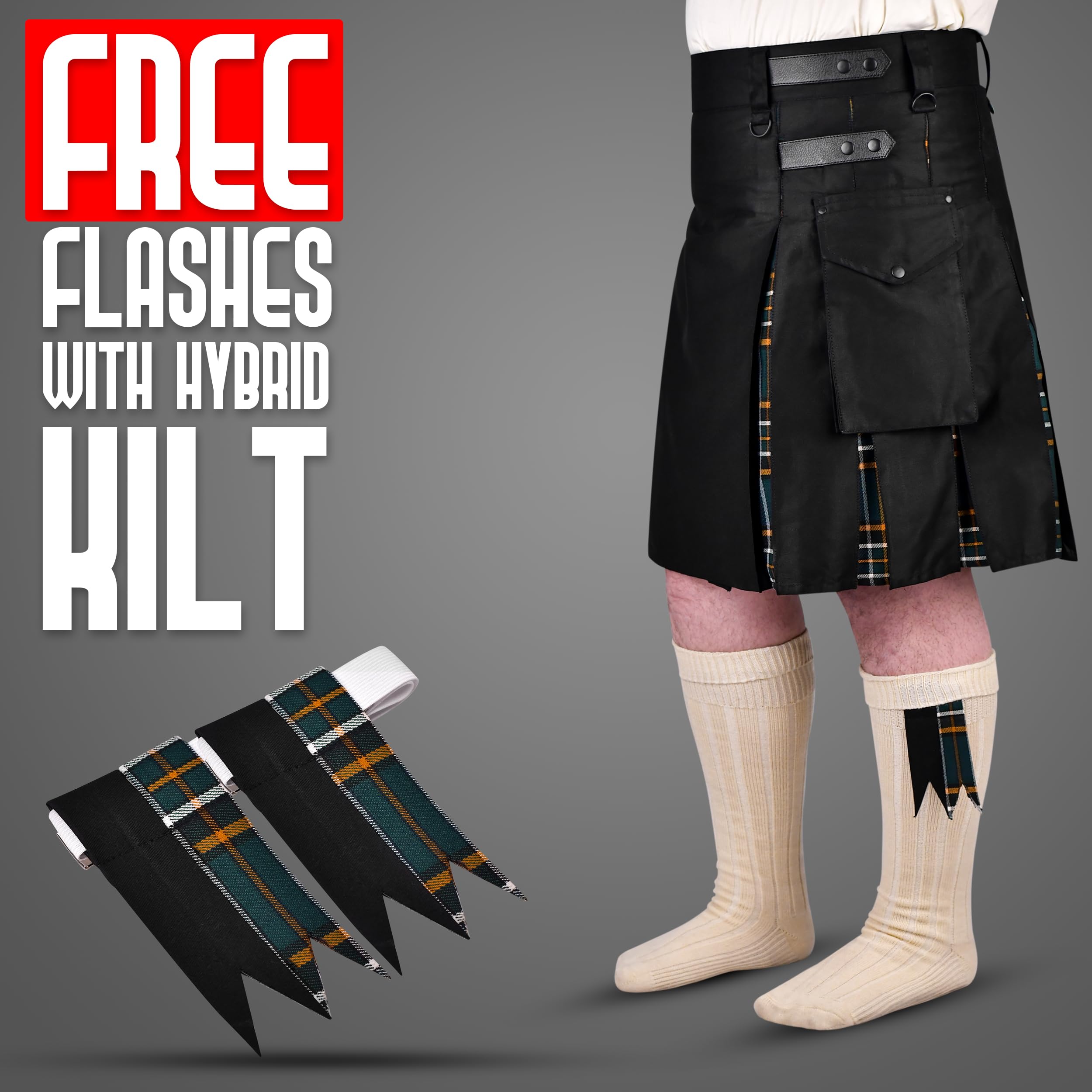 Herren Hybrid Kilt Kilt (1er Pack)