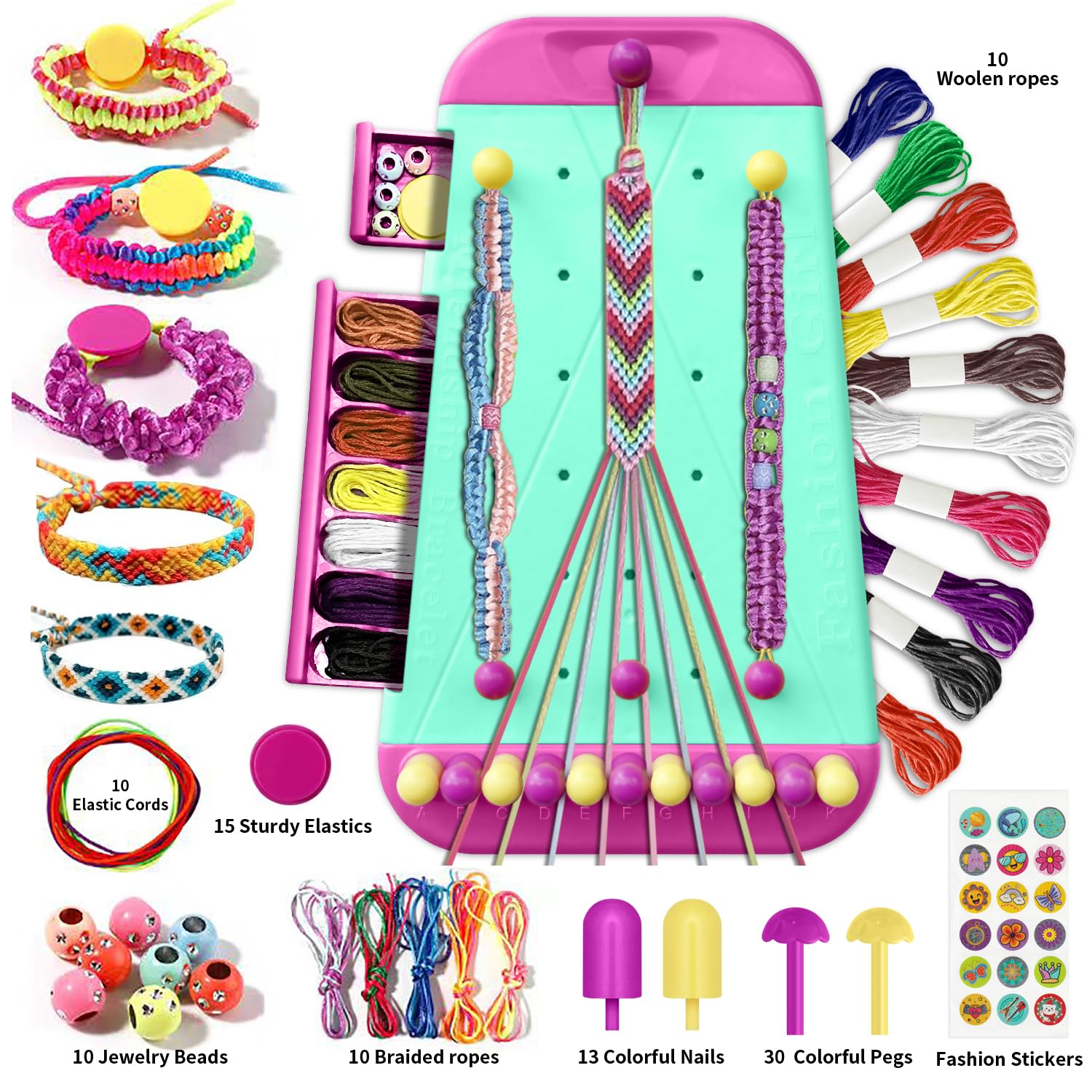 Felly Kit Braccialetti dell'Amicizia Fai-Da-Te per Bambina dai 6 ai 12 Anni, Arti e Mestieri Bracciali Creativi, Kit Creazione di Gioielli, Regalo di Compleanno Natale per Ragazza 8 9 10 11 12 Anni