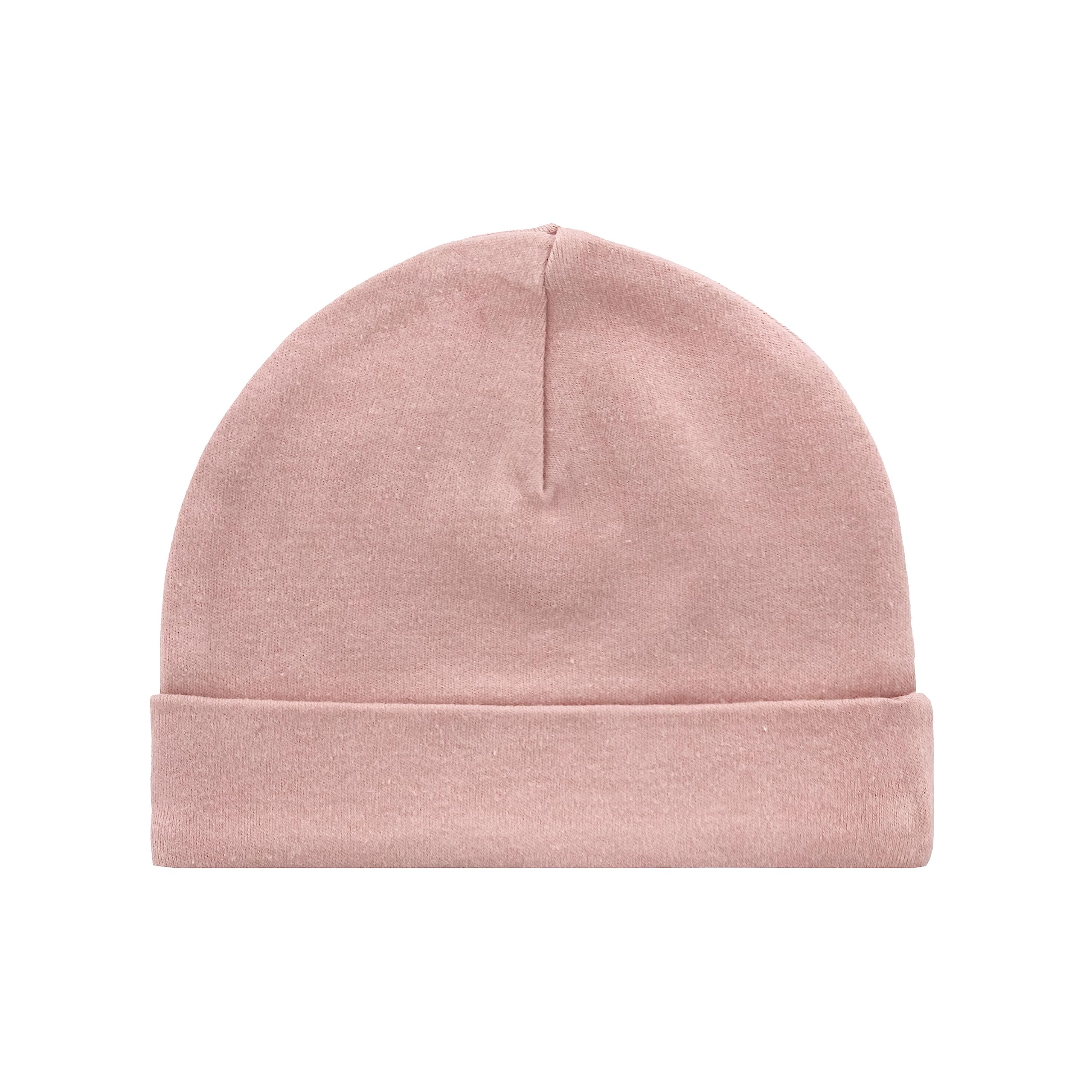 Snugabye Organic Baby Infant Beanie Hat | Pesticide-Free, Non-GMO and Sustainable Cotton | Multiple Colours (Misty Rose)