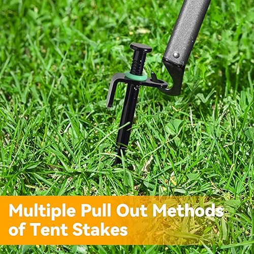 Miniatura 6 de ZOUTOG - Juego de 20 estacas de metal para tienda de campaña de 12 pulgadas con cuerdas de 8 x 10 pies y bolsas de almacenamiento, clavijas