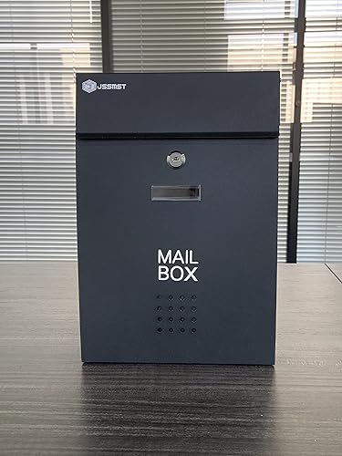 Vista 80 de Buzones con cerradura montados en la pared verticales – Buzones Jssmst con cerradura de llave de capacidad media, cubierta de acero galvanizado a