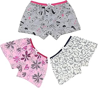 سكيلز طقم شورت داخلي قطن مطبوع باشكال للبنات من 3 قطع، متعدد الالوان، لعمر 24 شهر