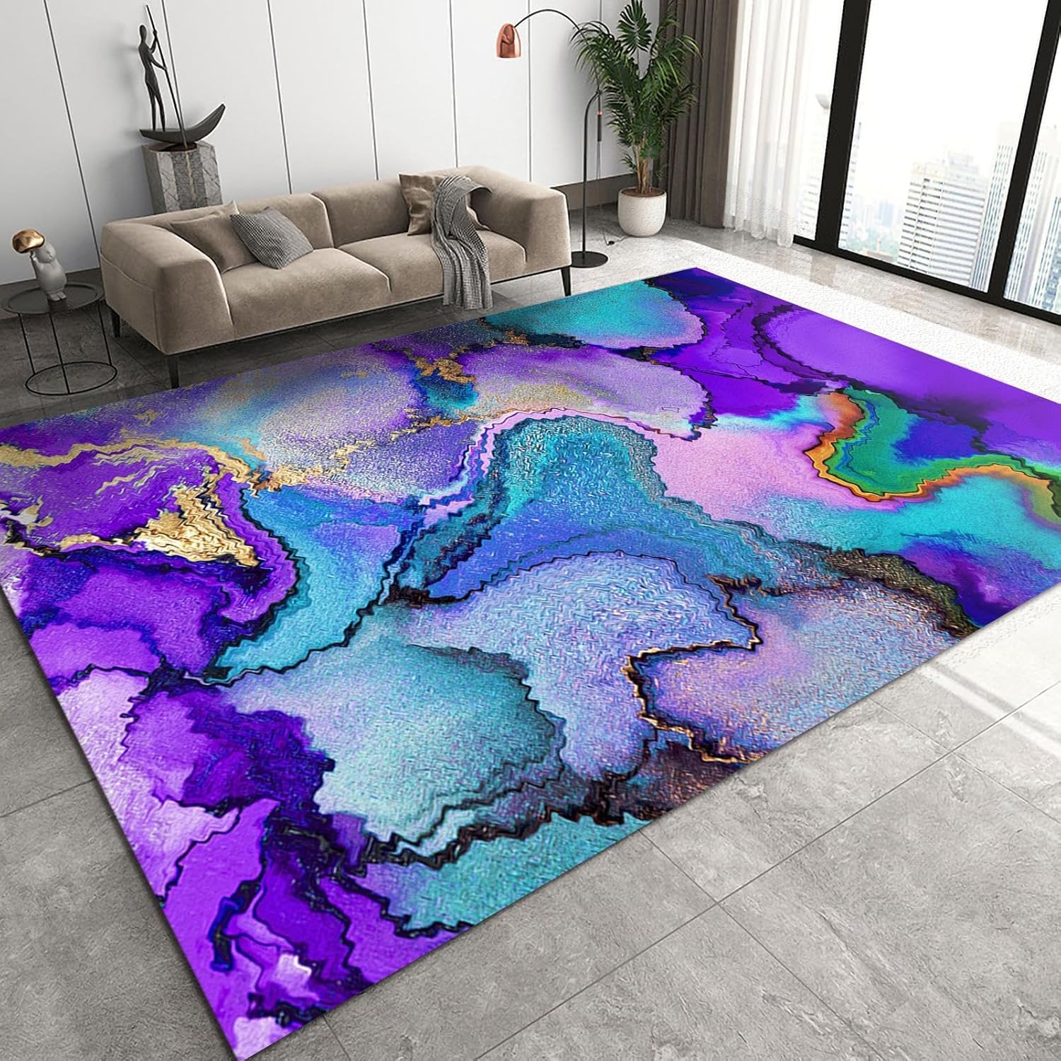 Tapis salon chambre jeux enfants 3D antidérapant flanelle