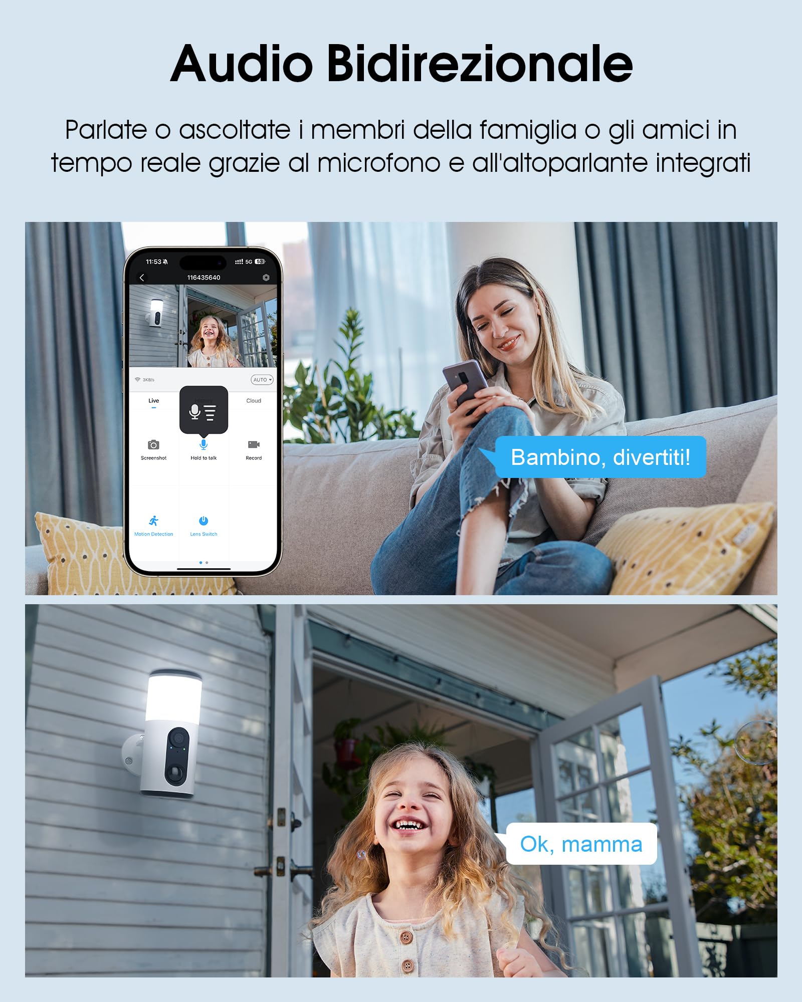 ANRAN 2K Telecamera Esterna da Parete con Solare, Luce Integrata, 2Pz | 2,4GHz WiFi, Videocamera Sorveglianza Senza FiLi, Luce Attivata dal Movimento, Rilevamento PIR, Visione notturna Colori