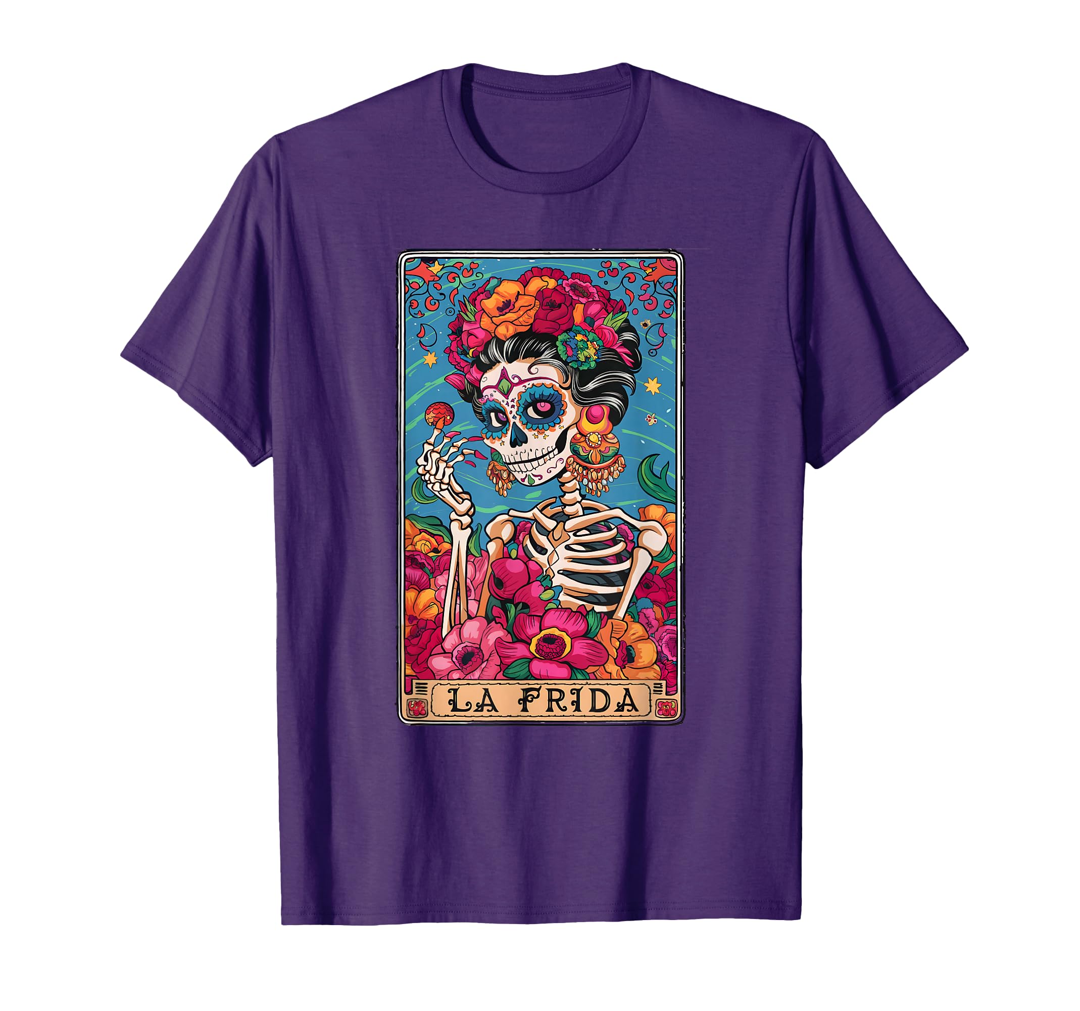 La Frida Tarot Card Mexican Latina Skeleton T-Shirt