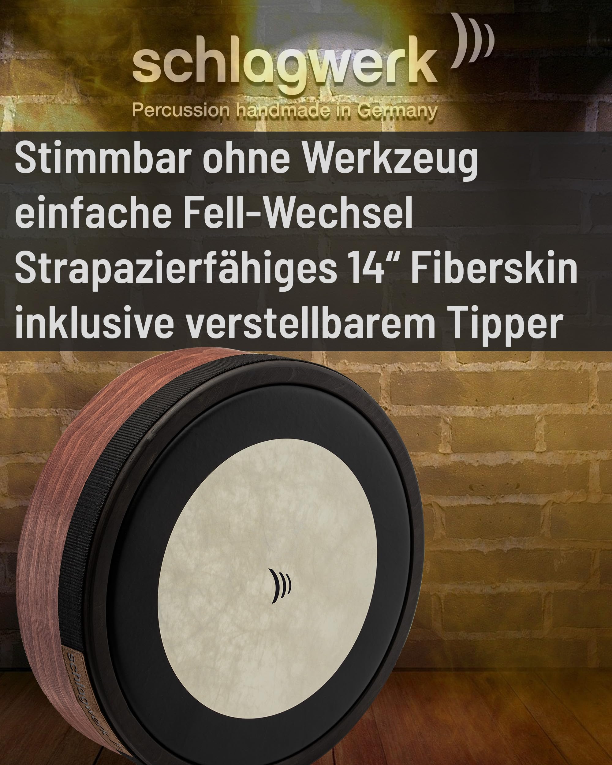 Schlagwerk RTB14RED NeoTrad Bohdran l 14 Inch Mylar Head l Red with Brown Finish