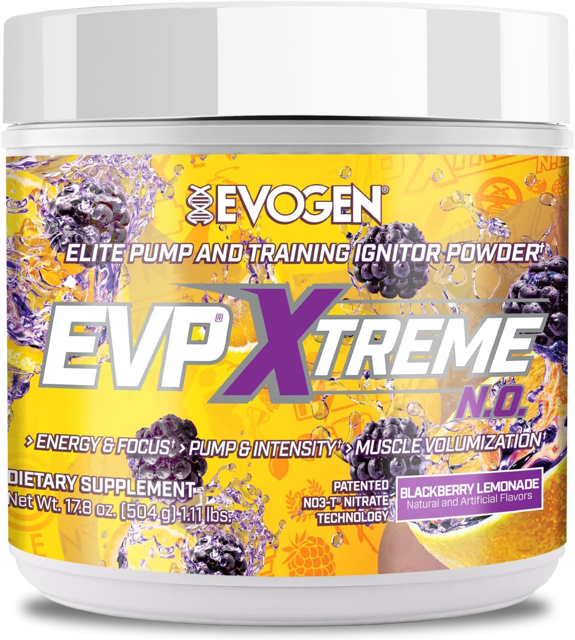 Evogen EVP Xtreme NO - Pre Workout Powder for Men & Women | Sugar Free Preworkout with Beta Alanine, Creatine, and Caffeine for Energy & Pump | BlackBerry Lemonade | 40 Servings