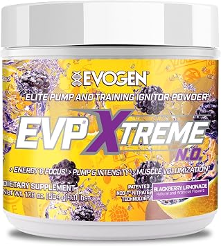 Evogen EVP Xtreme NO - Pre Workout Powder for Men & Women | Sugar Free Preworkout with Beta Alanine, Creatine, and Caffeine for Energy & Pump | BlackBerry Lemonade | 40 Servings