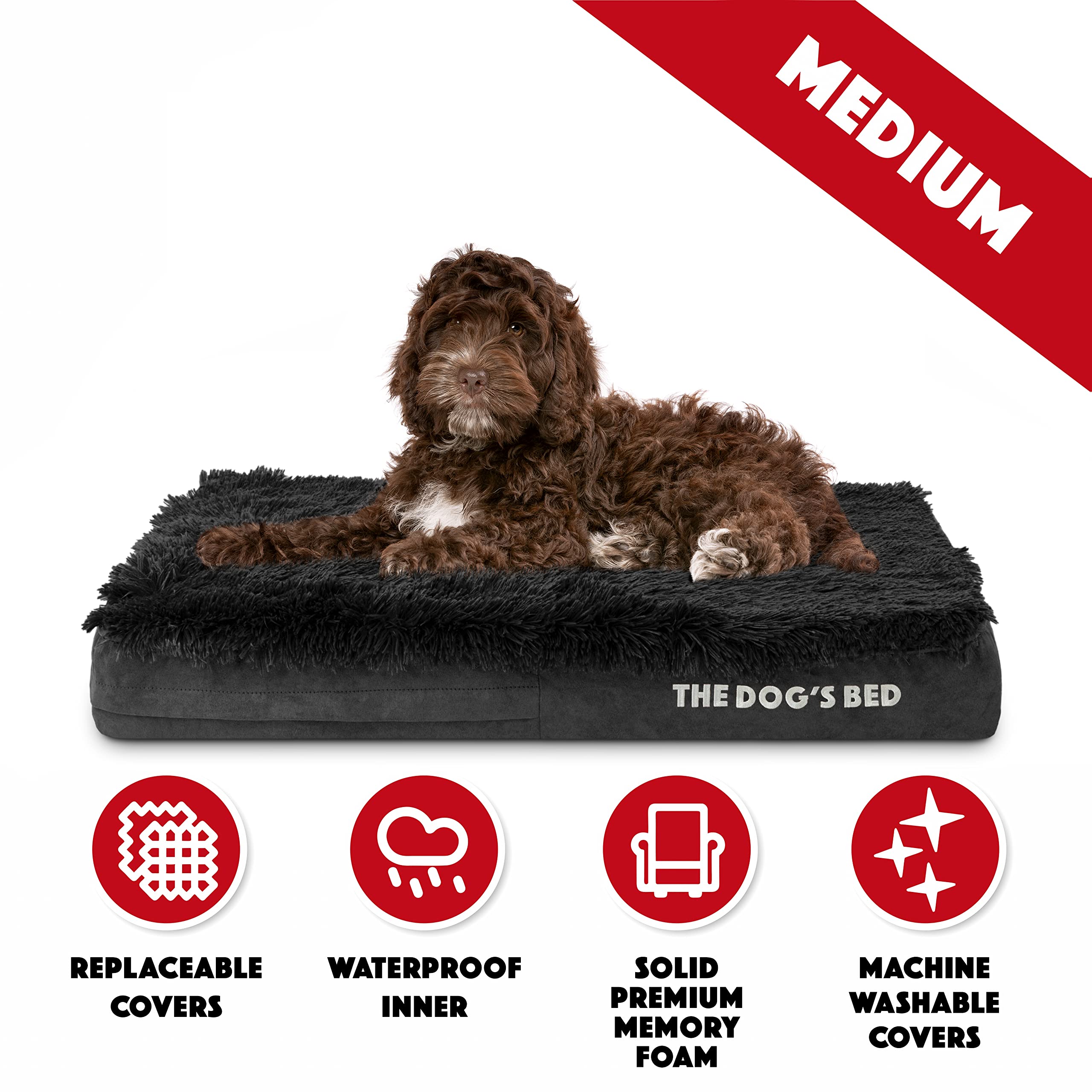 The Dog's Bed Orthopädisches Hundebett – Wasserdicht, Mit Memory Foam, In Schwarz-Tartan Für Große Hunde