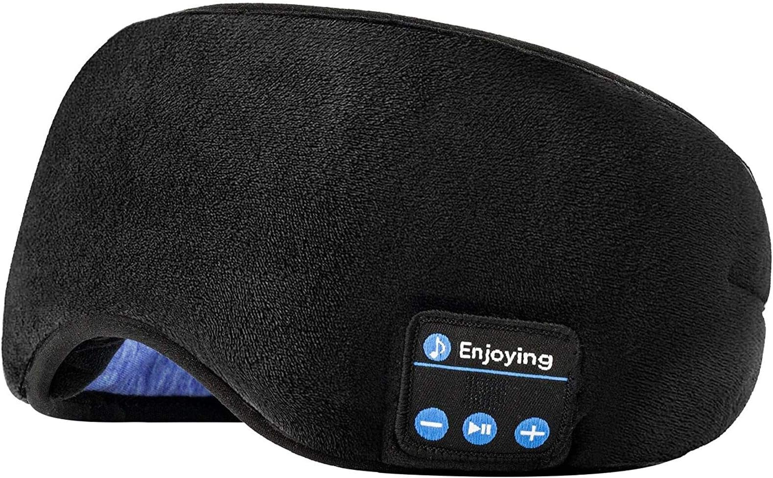 Voerou Sleep Headphones 5.2 Bluetooth Sleep Mask with Music and Ultra Thin Speakers Perfect for Sleeping, Air Travel,Meditation and Relaxation,Unique Gifts for Men Women - Black