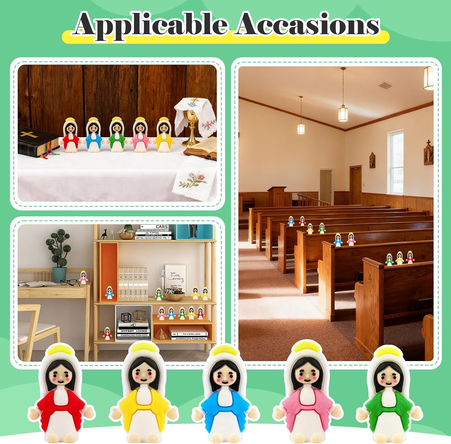 120 Pack Little Virgin Mary Figurines, Mini Virgin Mary Dolls Bulk — Easter Egg Stuffers, Sunday School & Baptism Party Favors, Multicolor Religious Gifts - Image 5