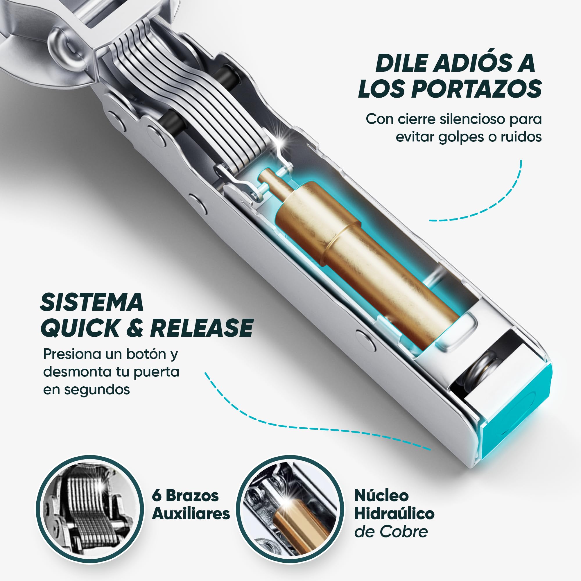 Bisagras Para Muebles FL HUA - Pack De 6 Unidades Con Cierre Suave, Acero Laminado En Frío, Ideales Para Cocinas Y Armarios