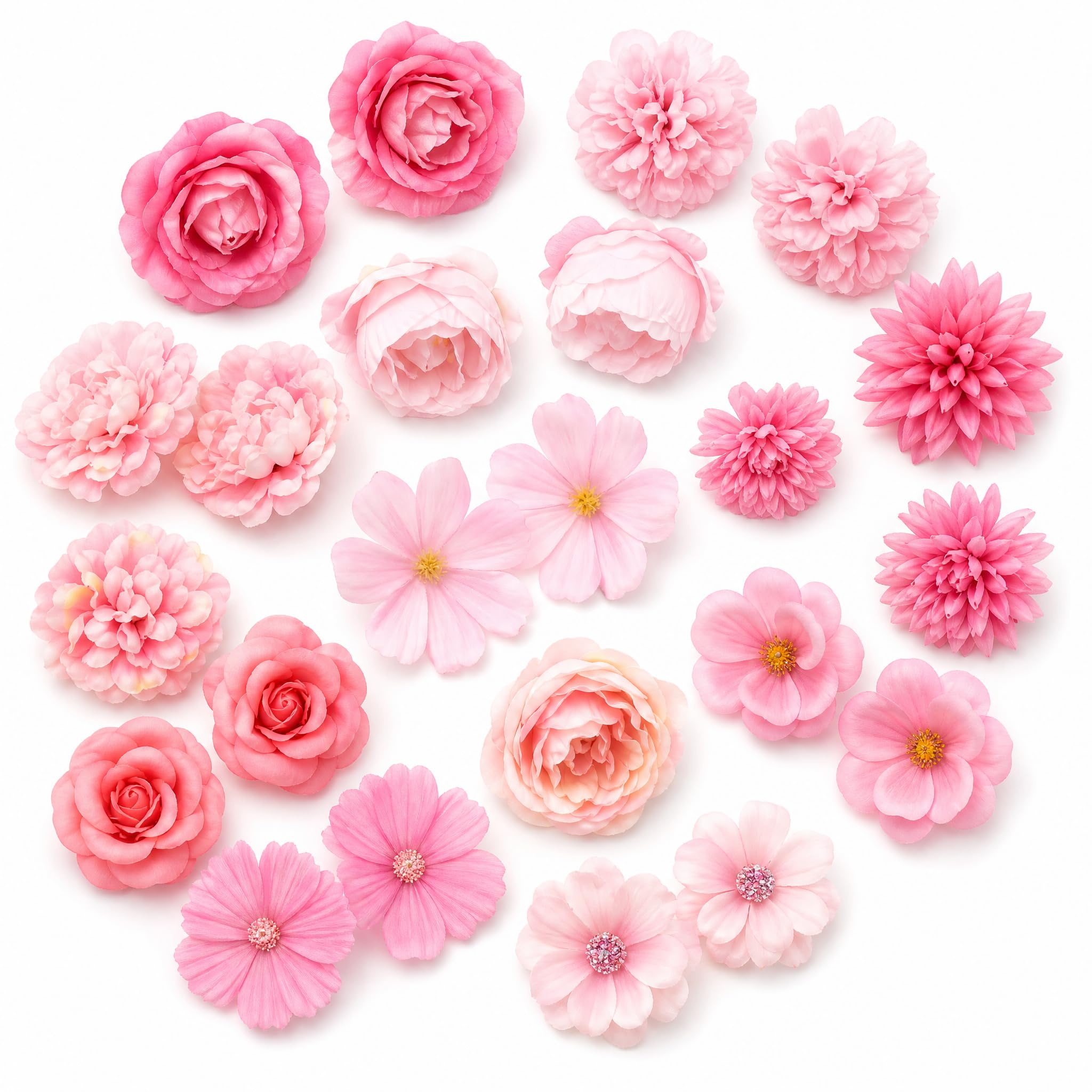 20 PCS Artificial Flower Heads,Realistic Flower Cake Decorations with 10 Styles, Artificial Flowers for Decoration,Cake Decorations Flowers,Small Artificial Flowers for DIY Crafts,Hair Accessories