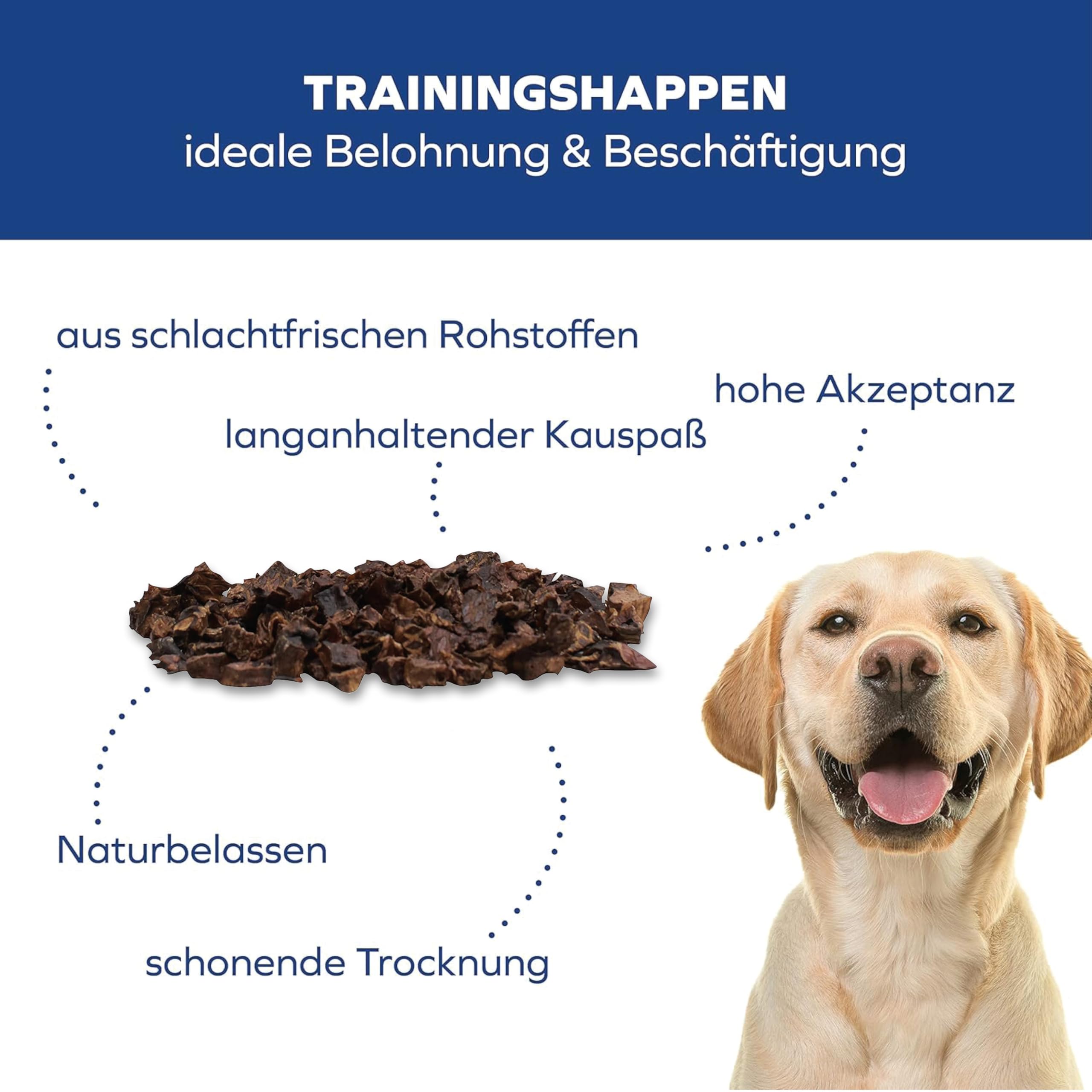 Appâts d'entraînement séchés pour chiens I 2500 g de poumon de bœuf I Sac de friandises pour l'entraînement des chiens