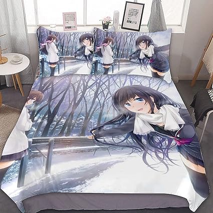 Amazon Gelbooru 布団カバー 3点セット 枕カバー アニメ 雪の上の女子高生 アニメ 掛け布団カバー 寝具カバーセット 肌掛け布団カバー 洗い替え速乾タイプ 夏用 冬用 寝具カバーセット オンライン通販